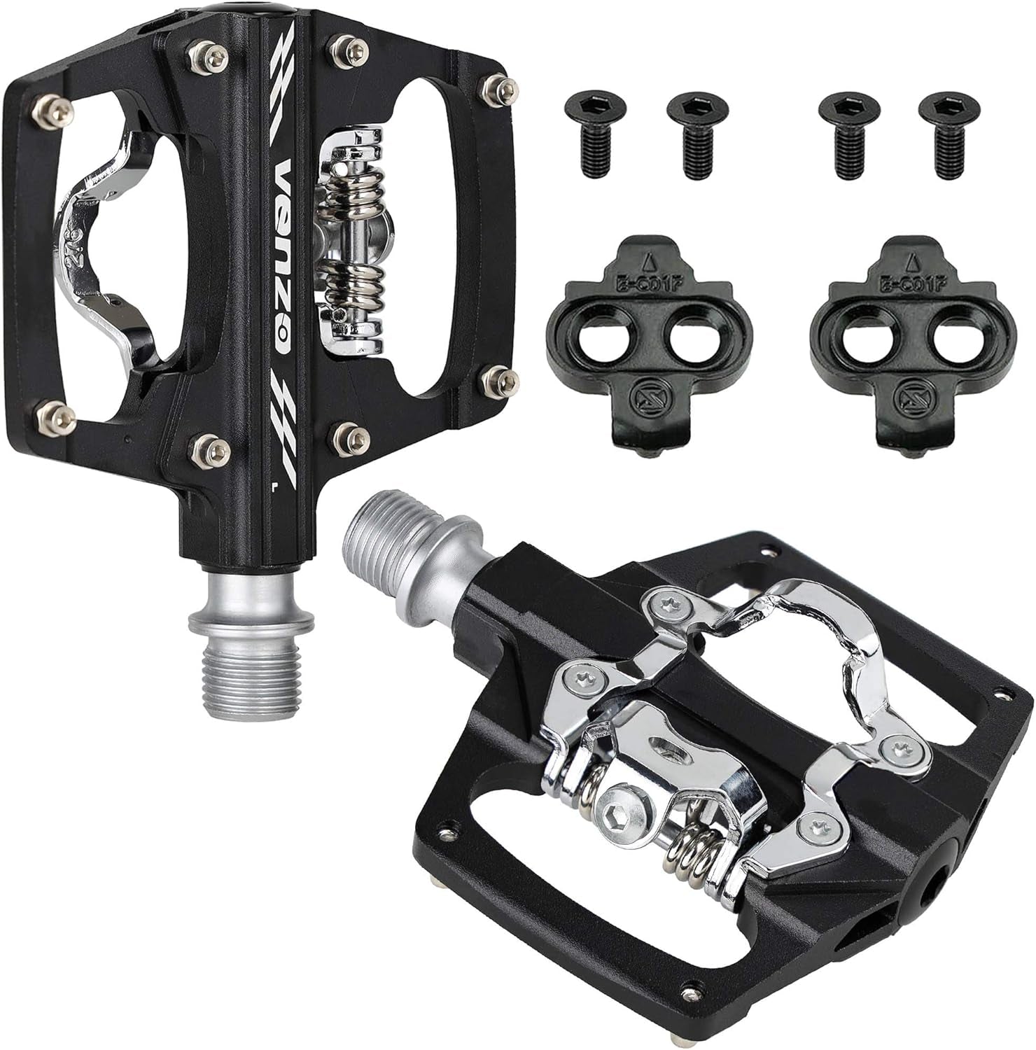 Multi-Use Compatible with Shimano SPD Mountain Bike Bicycle Sealed Clipless Pedals - Dual Platform Multi-Purpose - Great for Touring, Road, Trekking Bikes