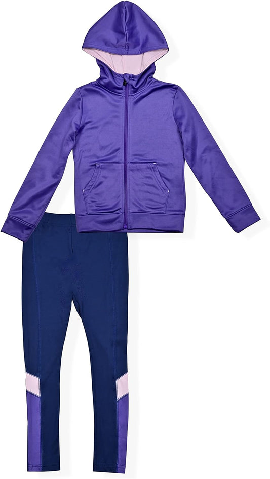 Girls Leggings and Fleece Hooded Sweatshirt Hoodie 2 Piece Set