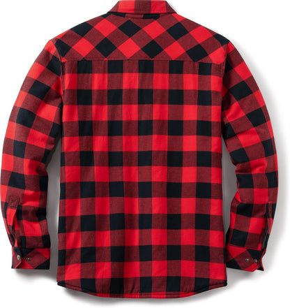 Men'S Flannel Shirt Jacket Long Sleeve, Winter Warm Outdoor Casual Plaid Jacket Coat with Pockets